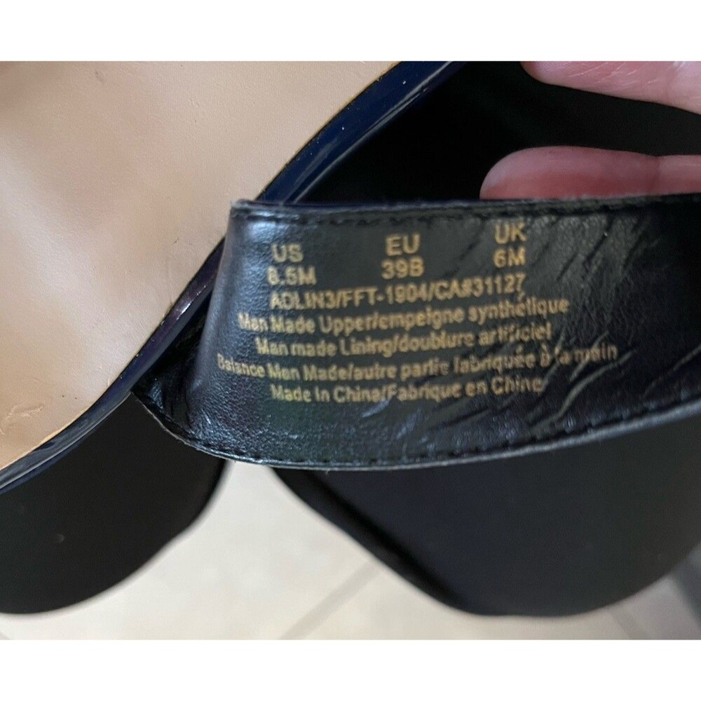 Marc New York Patent Leather Strappy Ankle Buckle Heeled Sandals 8.5M Navy Blue - Picture 10 of 10